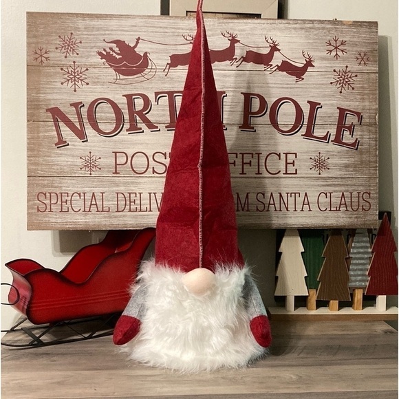 EUC!  FAUX FUR & FELTED SWEDISH GNOME CHRISTMAS TREE TOPPER - Picture 1 of 11